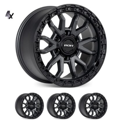 EVEREST (18X9) RAID MATT GRAPHITE BLACK LIP 4x ALLOY WHEELS (6/135) +12
