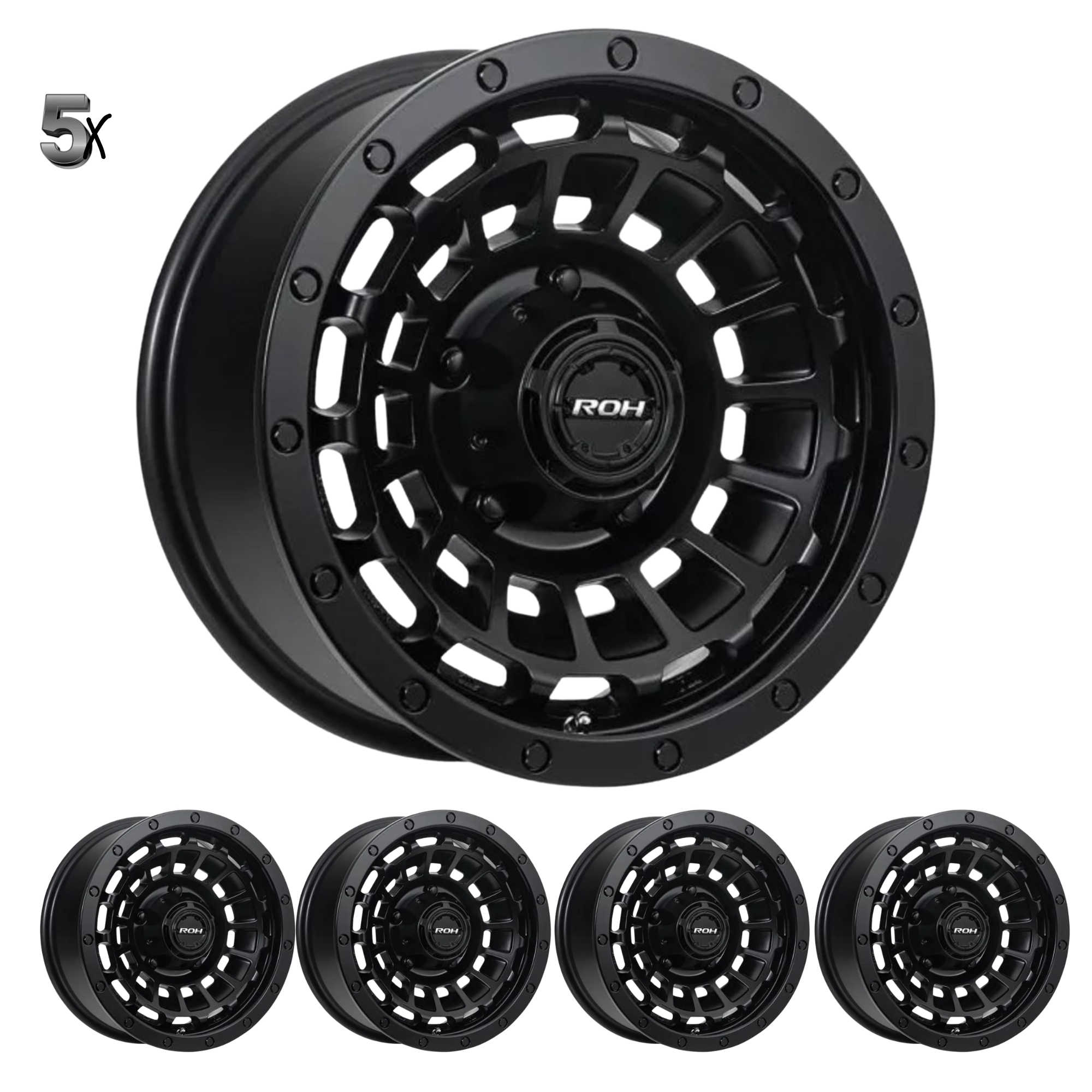 5 x ROH ONE TWENTY WHEELS JIMNY (16X6) 5x ONE TWENTY WHEELS (5/139.7) -10 OFFSET - Image 1