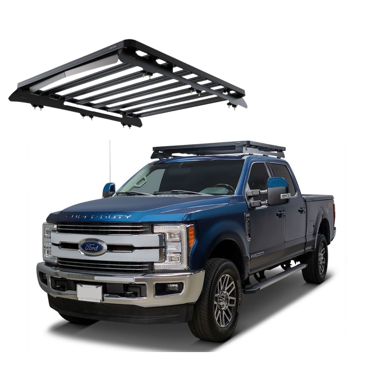 F250 SUPER DUTY, CREW CAB (1999-2016) SLIMLINE II ROOF RACK KIT TALL – KRFF012T F250 SUPER DUTY, CREW CAB (1999-2016) SLIMLINE II ROOF RACK KIT / TALL - KRFF012T - Image 1
