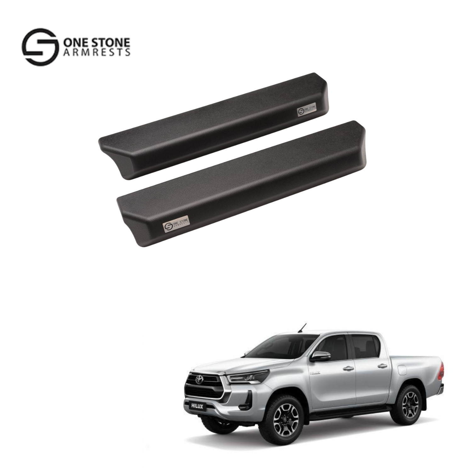 Hilux BLACK200 – Black Armrest (Pair) Hilux Black Armrest (Pair) - Image 1