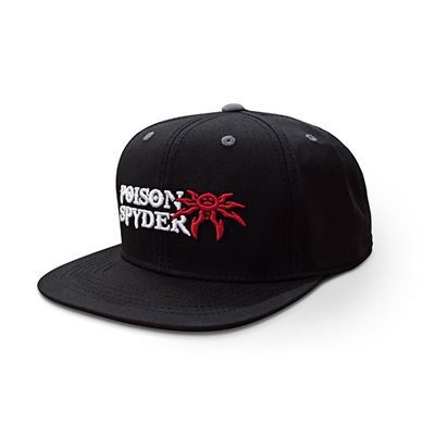 Poison Spyder Logo Flatbill Snap-Back Hat – Black – Puff