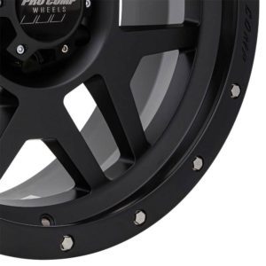 Pro Comp 41 Series Phaser, 17×9 Wheel with 6 on 5.5 Bolt Pattern – Satin Black with Stainless Steel Bolts