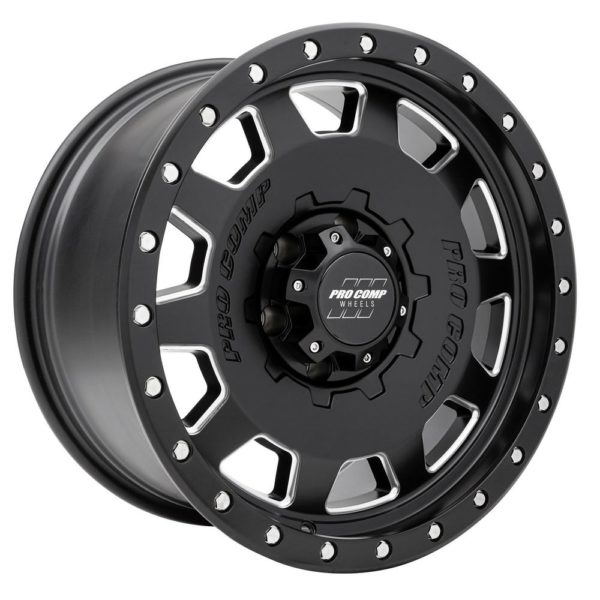 Pro Comp 60 Series Hammer, 17×9 Wheel with 6×5.5 Bolt Pattern – Satin Black Milled