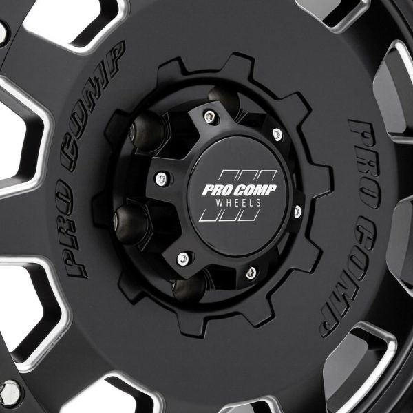 Pro Comp 60 Series Hammer, 17×9 Wheel with 6×5.5 Bolt Pattern – Satin Black Milled