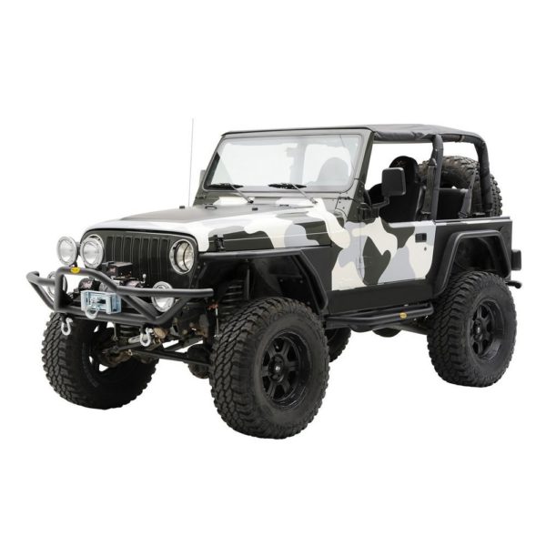 Jeep Wrangler TJ/YJ SRC Front Grille Guard Bumper with D-ring Mounts (Black)