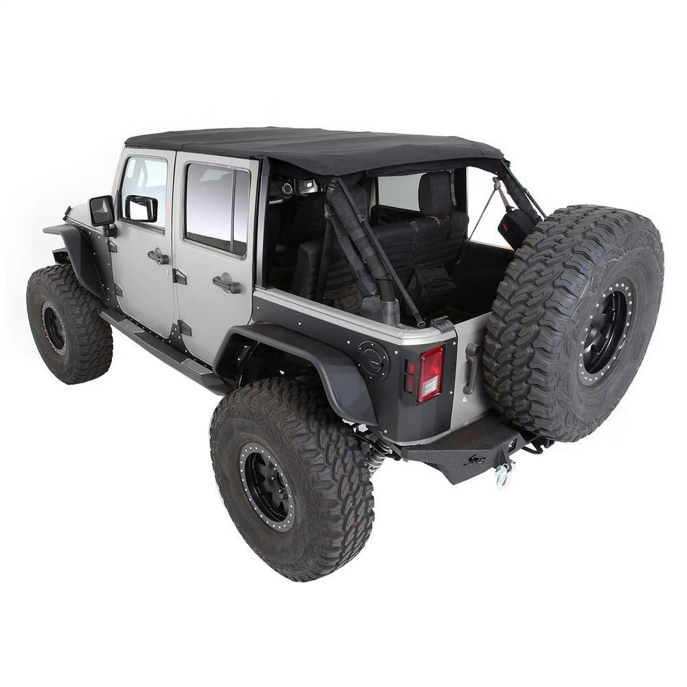 Jeep Wrangler JK 4 Dr Bowless Combo Top With Tinted Windows and No Door Uppers (Black Diamond)