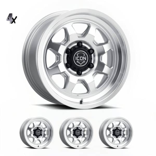 (17×8.5) 4x NUEVO SILVER MACHINED 6×5.5 (0 OFFSET)