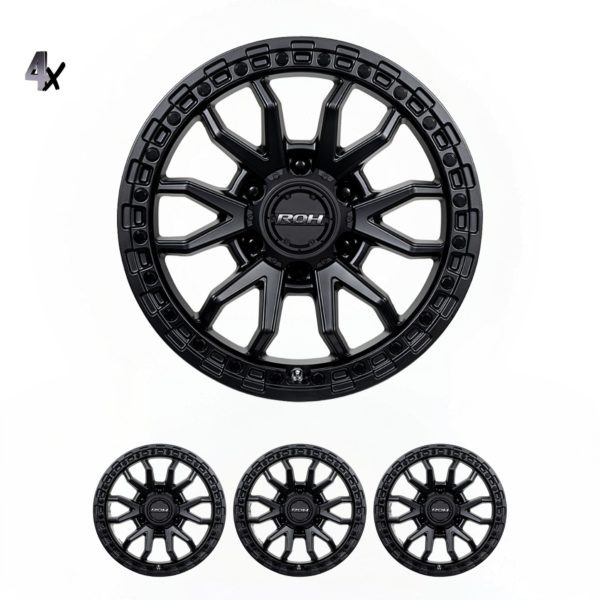 HILUX (17X9) RAID MATT BLACK 4x ALLOY WHEELS (6/139) +12