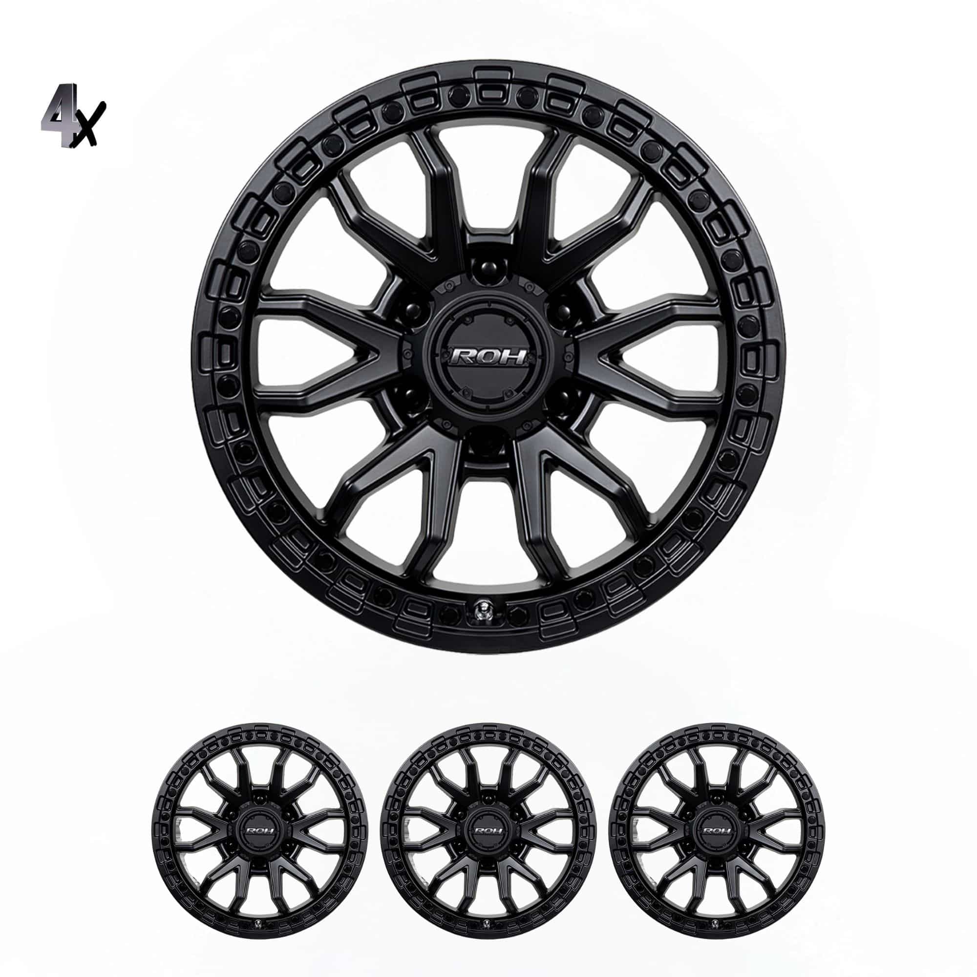 SILVERADO / SIERRA 1500 (17X9) RAID MATT BLACK 4x ALLOY WHEELS (6/139) +12