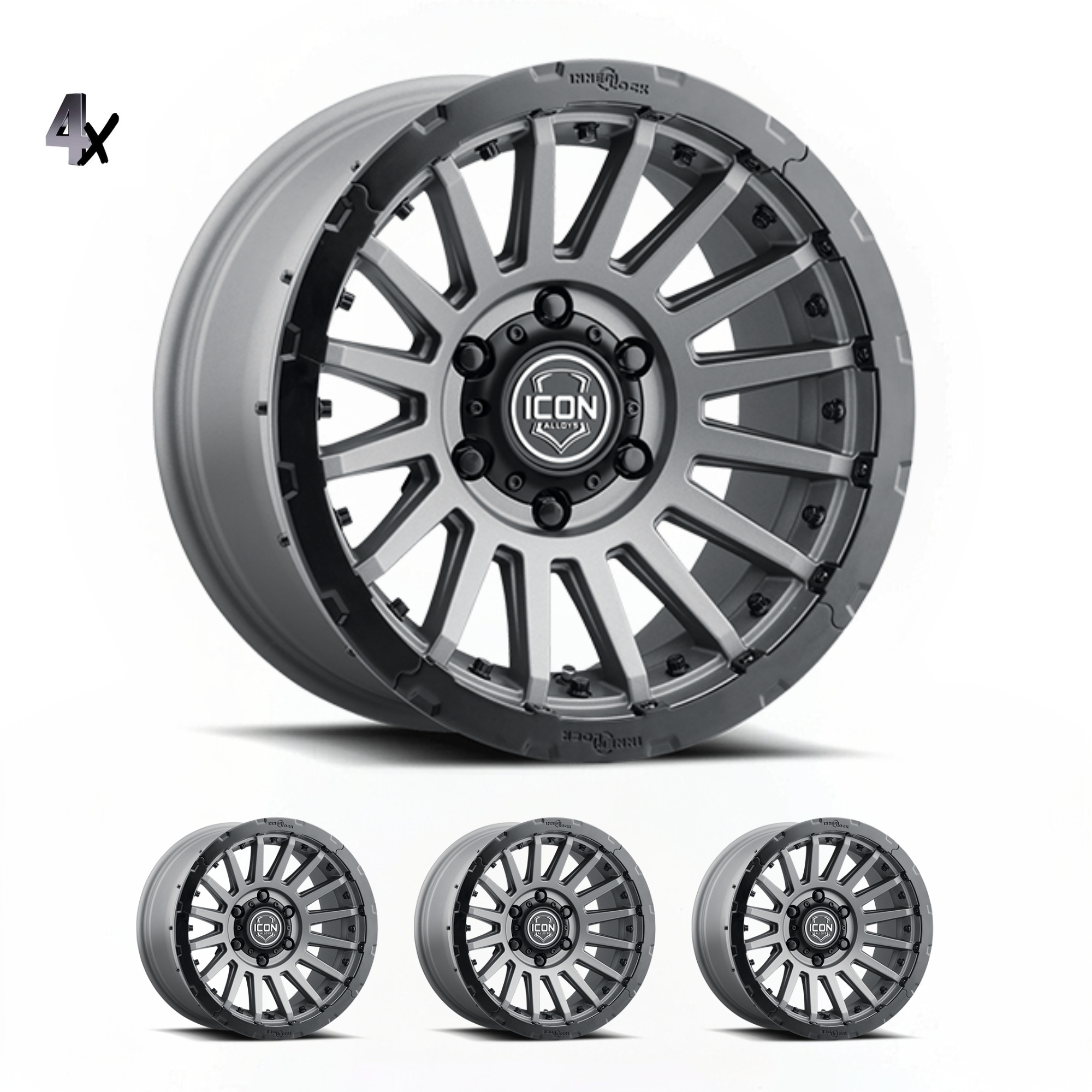 LC100 (17×8.5) 4x RECON PRO CHARCOAL 5×150 +25 OFFSET