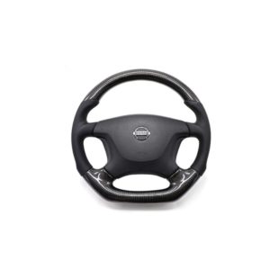 Y61 Classic Carbon Black Leather/Perforated Sides Steering Wheel Kit