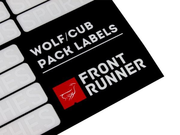 WOLF/CUB PACK CAMPSITE ORGANIZING LABELS – BY FRONT RUNNER